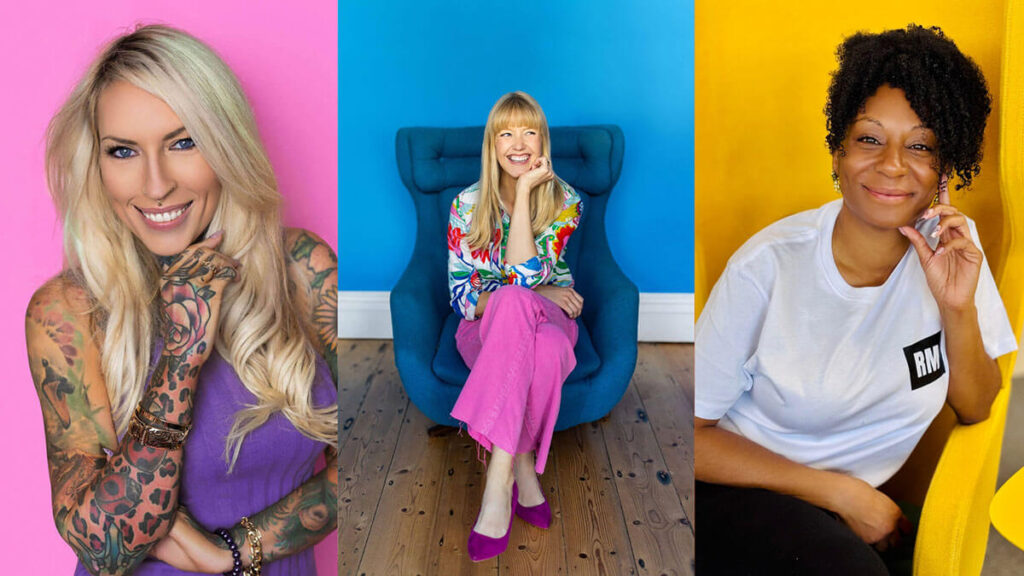 Three examples of personal branding photography showing different business owners, used to illustrate a typical progression from studio portraits to lifestyle and ongoing content taken on phone